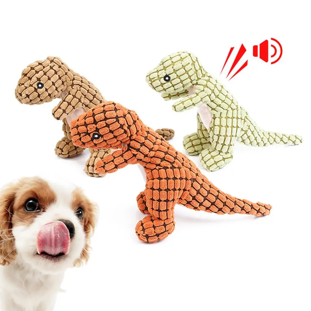 

1PC Lovely Dinosaur Plush Squeaky Doll Dog Puppy Sound Bite Chew Toy Pet Supply