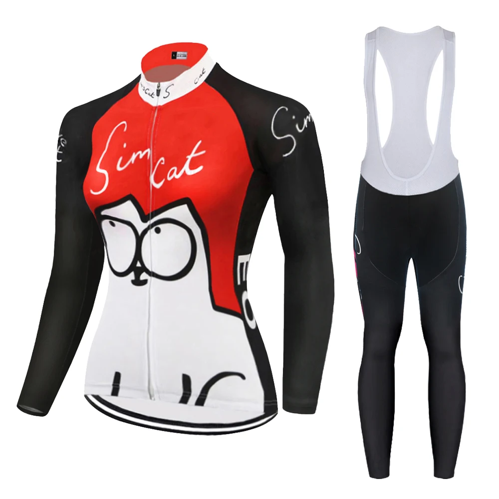 

2020 Autumn New Women's Cycling Jersey Long Sleeves Set Classical Winter Thermal Fleece Bike Wear MTB Jersey Road Sport Wear