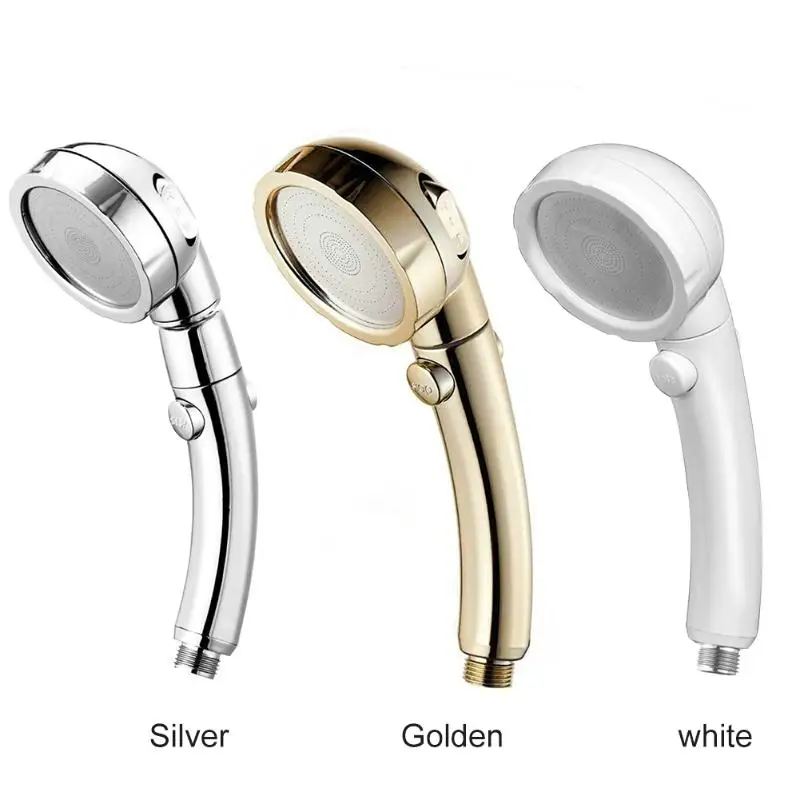 

3 Mode High Pressure Water Saving Rainfall Plastic Shower Head One Button Switch Universal Rotation Bathroom Supplies