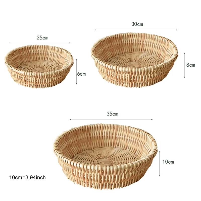 Круглый ручной плетеная корзина для хранения настольный органайзер