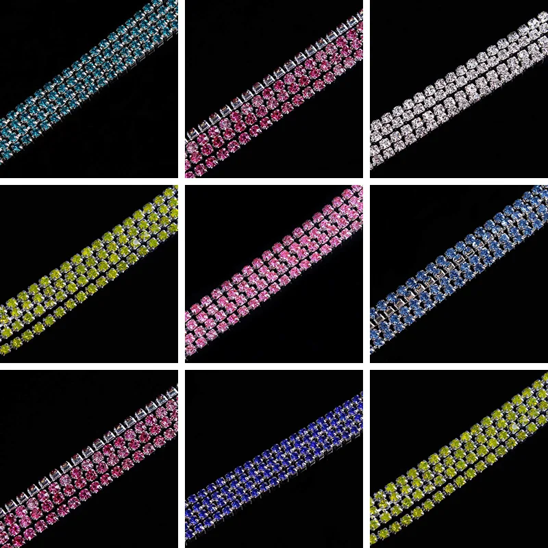 Серебряная коготь стеклянная лента с кристаллами Стразы для одежды дизайн