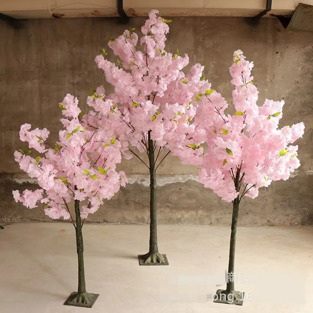 

Pink Theme Artificial Cherry Flowers Tree Simulation Fake Peach Wishing Trees For Home Decor Wedding Aisle Runner Decorations