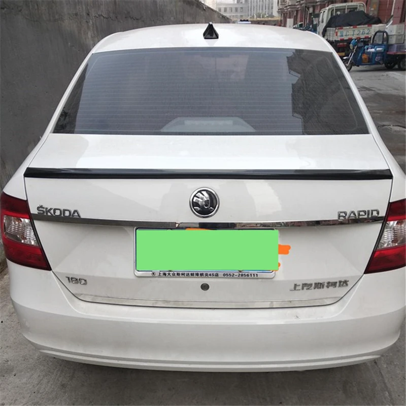 Применение для Skoda Rapid спойлер 2013, 14, 15, 16, 17, 18, 19 лет год ABS пластмассовый задний клюв утки крыло аксессуары для декорирования машины