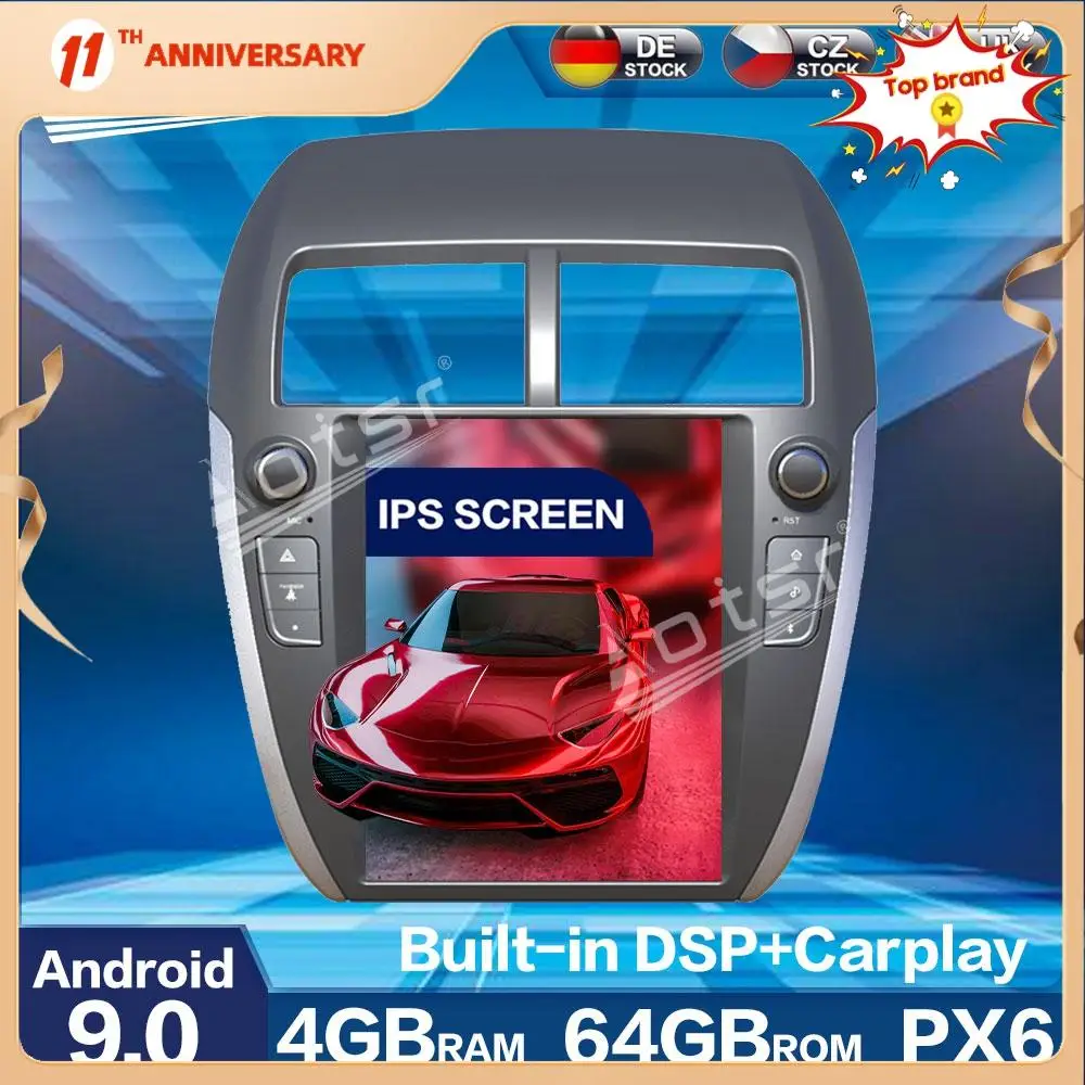 

Aotsr Vertical Tesla PX6 Android 9.0 4+64GB Car Radio Player GPS Navigation Multimedia For MITSUBISHI ASX RVR Outlander 2010+