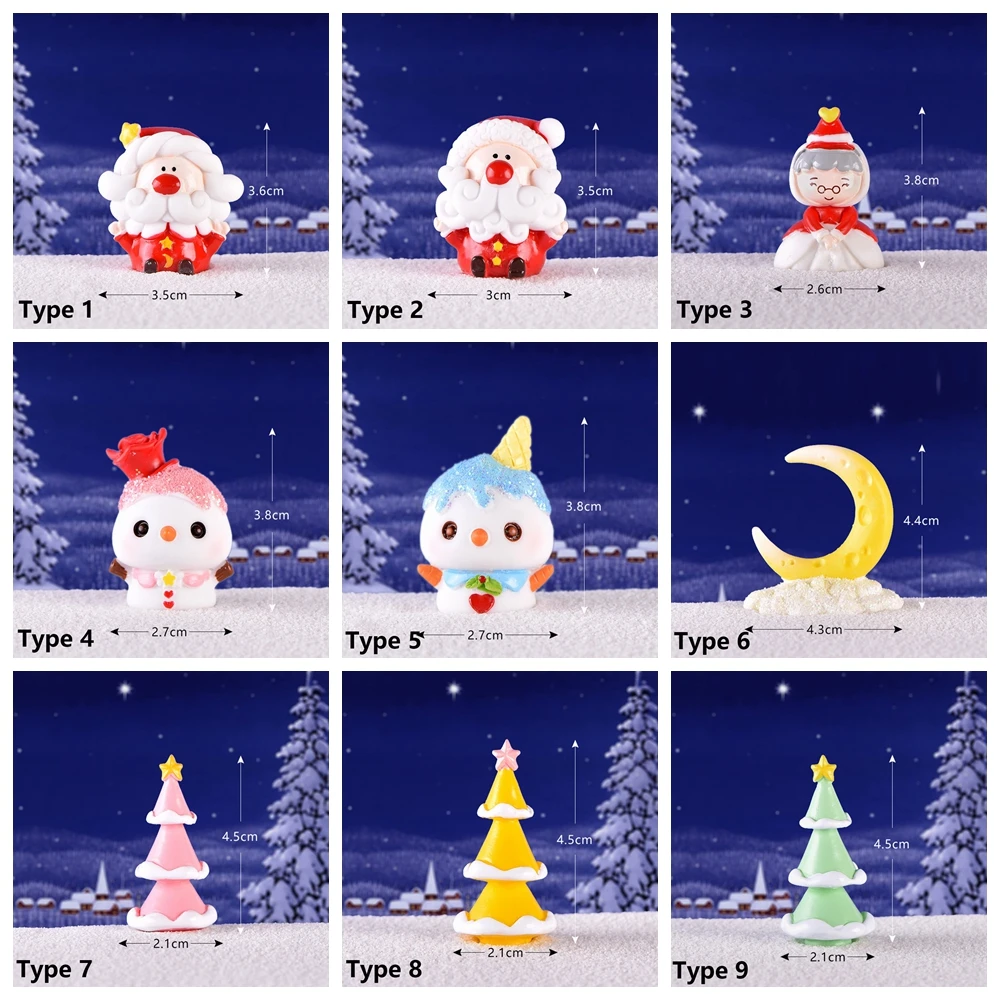 1 шт. рождественские фигурки миниатюрные полимерные Санта Клауса мороженого