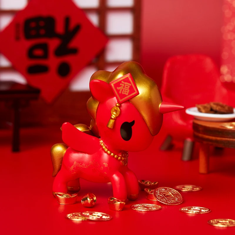 Глухая коробка подлинный Единорог китайский новый год Серия Аниме Кукла девочка