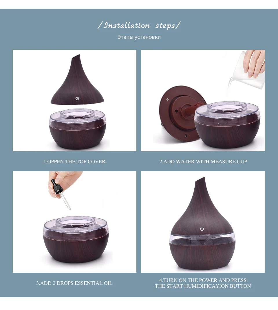 

Ultrasonic Cold Fog USB Air Humidifier Purifier Home 7 Color Changing LED Night Light 300ml Essential Oil Aroma Diffuser Office