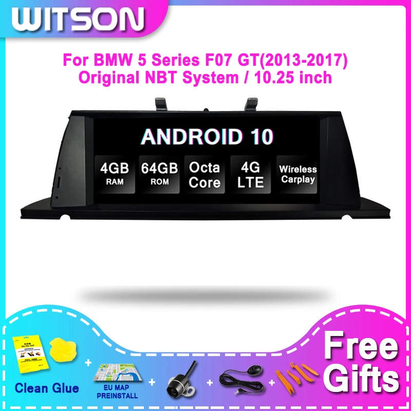 

WITSON BMW большой экран Android 11 для BMW 5 серии F07 GT(2013-2017) NBT 4G RAM 64GB ROM Автомагнитола