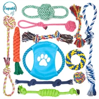 12pcs interactive large small dog toy sets dog chew rope toys for big large dogs ball toothbrush toy for puppy dogs accessories