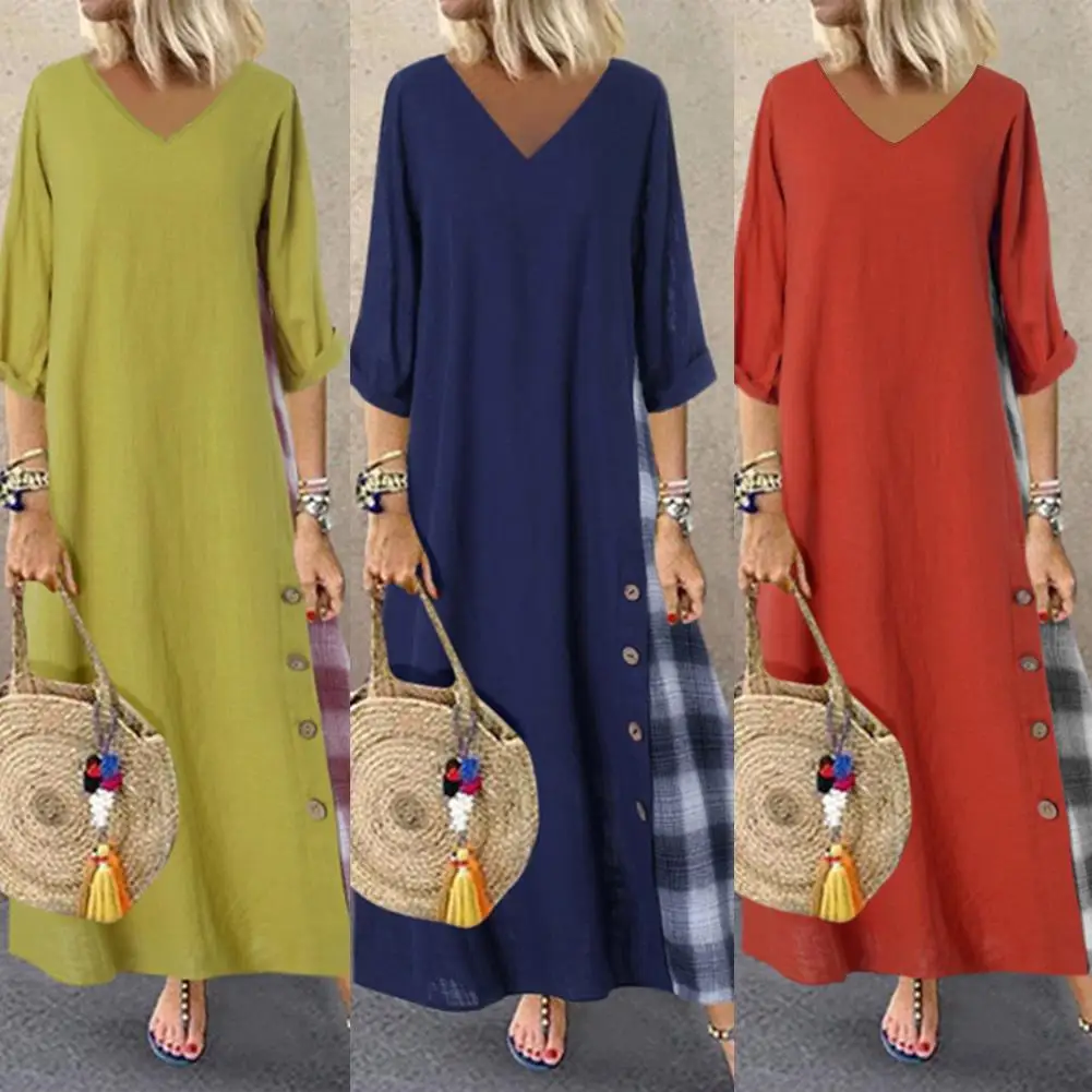 Для женщин V образным вырезом и рукавом 3/4 боковые кнопки отстрочка по краю