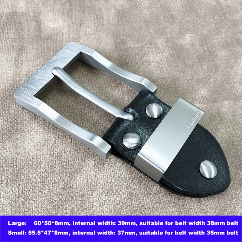 Pure titanium belt buckle TA1 Metal Mens Business Pin Buckle 3.8 cm and Women 3.5cm Belt Buckle
