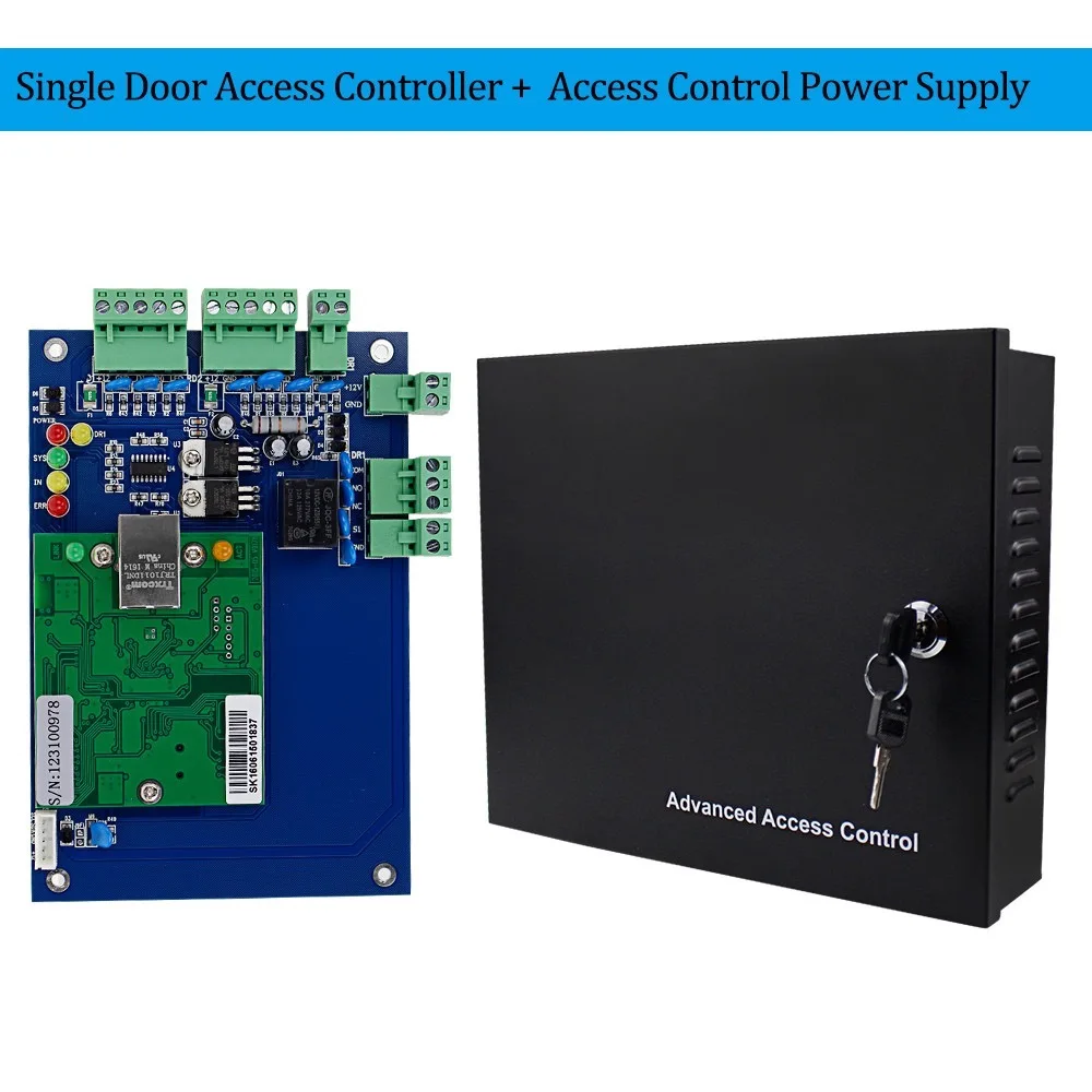 1 with Converter OBO руки TCP/IP Управление Панель доска с DC12V 5A металлический Питание конвертера для 1/2/4 двери офис Прихожая Системы - Color: 1 with Converter