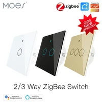 moes zigbee wall touch smart light switch with neutralno neutralno capacitor needed smart lifetuya works with alexagoogle