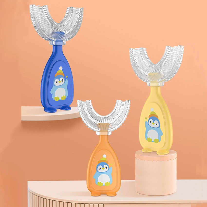 

New Manual Children's U-shaped Toothbrush Silicone Toothbrush Baby Oral Cleaning Manual U-shaped Children's Toothbrush
