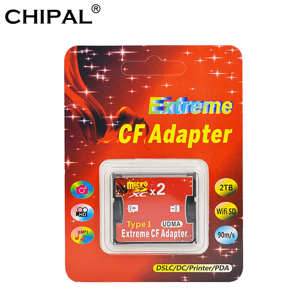 Переходник CHIPAL для карт SD/TF устройство чтения Micro SD/SDHC/SDXC два слота тип I