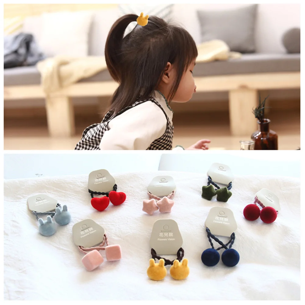 2 шт.резинки резинка резиночки для волос девочек Мягкие плюшевые шарики