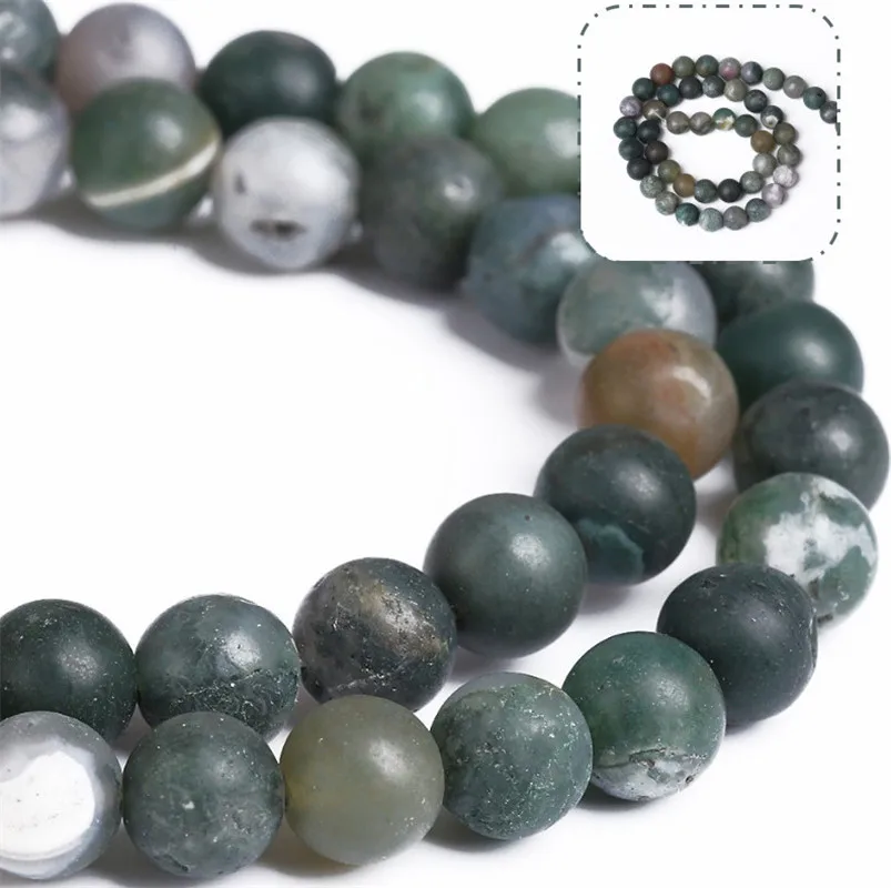 Натуральный Матовый индийские с камнями свободные бусины для изготовления