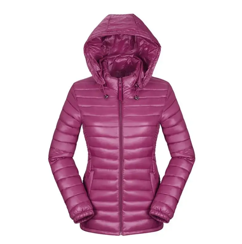 

Lightweight women's short coat 2019 new autumn and winter jacket women light thin down cotton suit Slim removable hat small 4XL