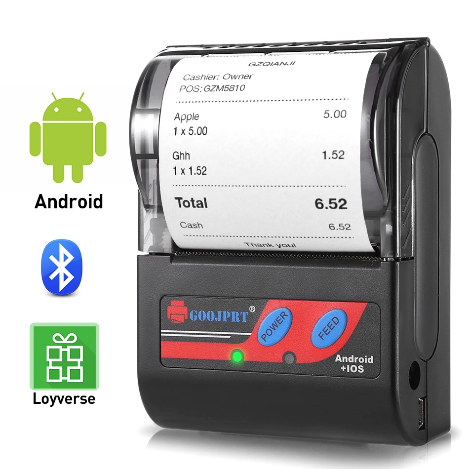 Android телефон мини 58 мм Принтер 2 дюймовый принтер USB buetooth Термальный чековый