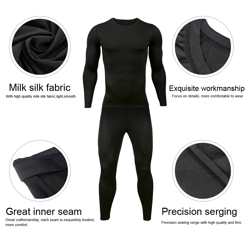 Men's Long Johns thin Underwear Sets Warm Stretch Tight Base Layers Compression Sweat Quick Drying Tops Bottoms Suits Clothes