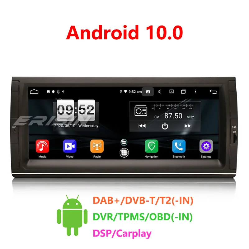 Erisin 8725 10 25 &quotAndroid 0 Octa Core 4GB RAM автомобильный DVD DSP Радио BT для BMW E53 E39 | Автомобили и
