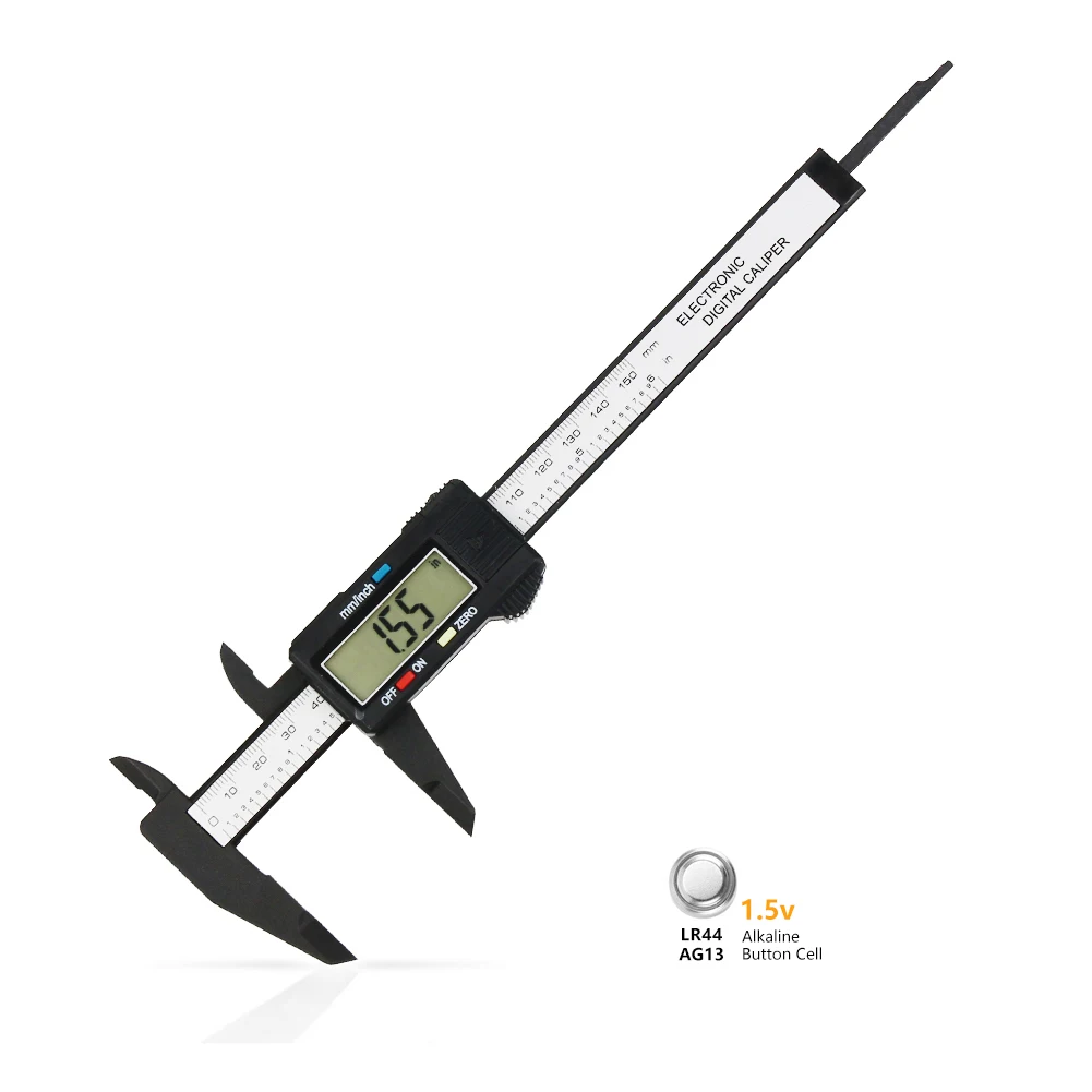 

0-150mm Electronic Digital Caliper High Strength Plastic Body With Large LCD Screen Auto Off Featured Measuring Tool Precise