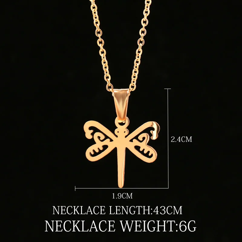 Ожерелье из нержавеющей стали для женщин и мужчин подвеска в виде стрекозы