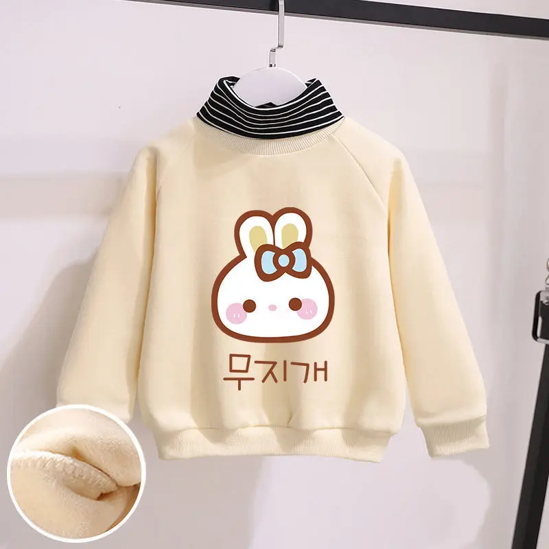 Su&eacute;ter de terciopelo para ni&ntilde;as, versi&oacute;n coreana de la marea, nueva ropa de oto&ntilde;o e invierno, chaqueta gruesa y c&aacute;lida, ropa para ni&ntilde;os, cuello alto-1