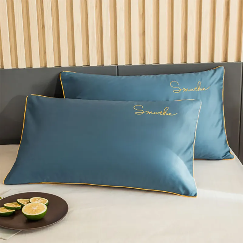 Funda de almohada suave de verano, funda de almohada moderna de Color s&oacute;lido, de calidad para el hogar-5