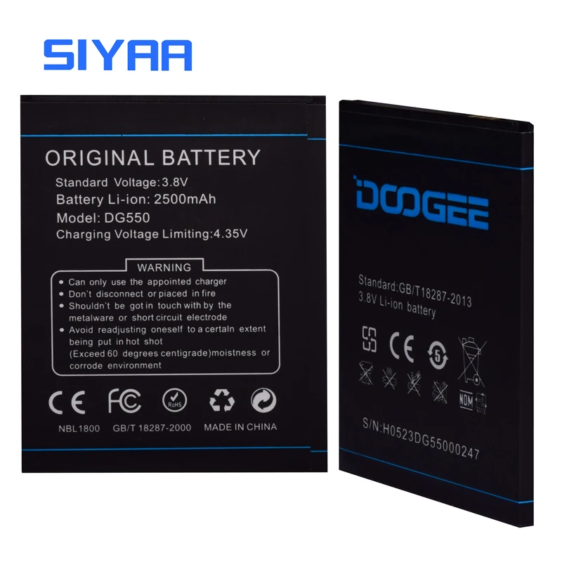 SIYAA оригинальный мобильный телефон Батарея B-DG550 DG550 Для Doogee кинжал 550 Замена