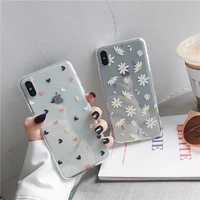 phone case for iphone se 2020 11 pro max 7 8 plus cute soft cover for iphone 12 mini x xr xs max clear flower heart love capa