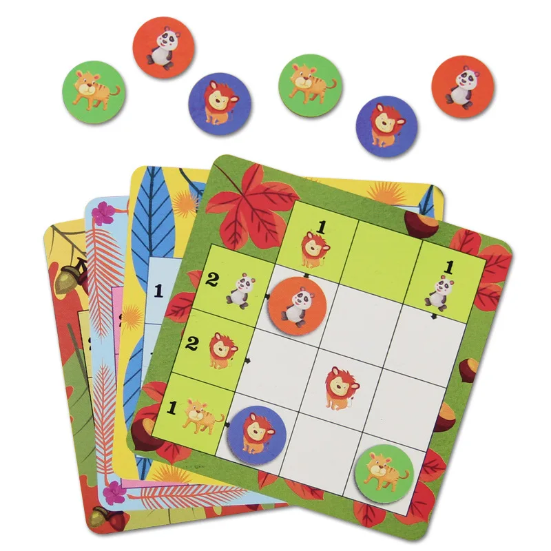 Детская игра Sudoku шахматная доска логическое мышление обучение низкой сложности Цифровая форма животные Sudoku головоломка для детей