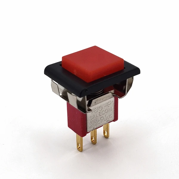 SH P8701-F22A квадратный защелкивающийся с рамкой 3Pin мгновенный SPDT Мини кнопочный переключатель - Цвет: Красный