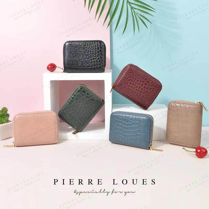 

YIZHONG Leather Retro Alligator Coin Purse Lady Small Pures and Bags Zipper Kids Coin Pouch Card Holder Wallets Clutch Bag