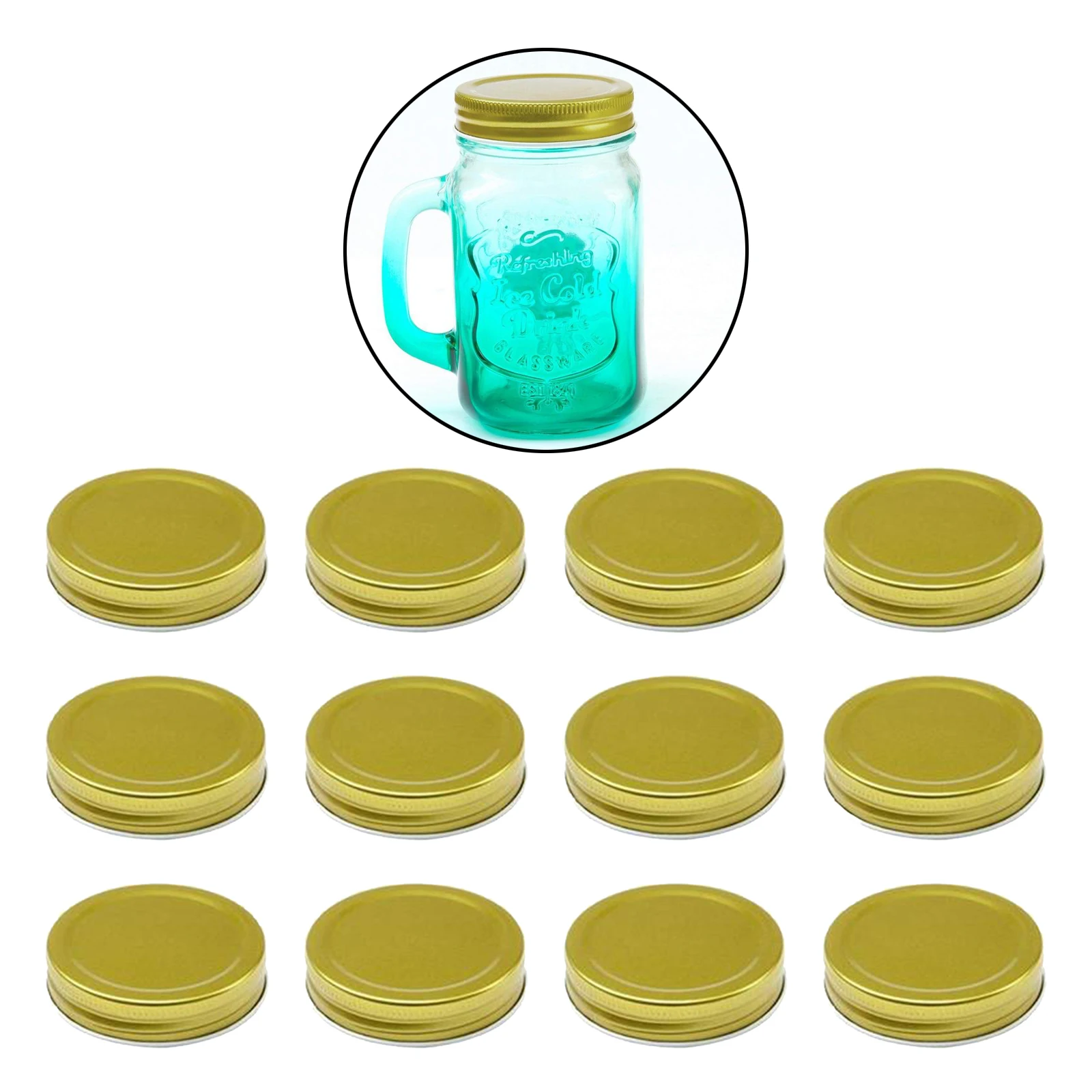 12 шт. золотые крышки для хранения с широким горлышком безопасные твердые