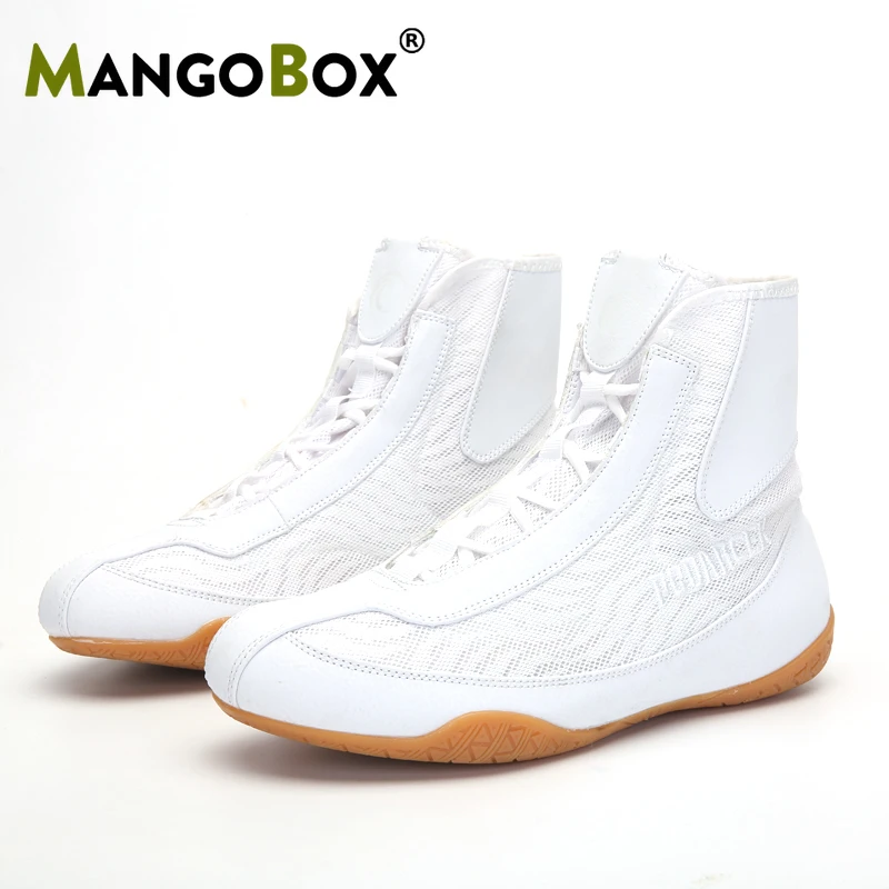 Murah Pria Gulat Tinju Sepatu Profesi Pelatihan Tempur Shoes Pergelangan Kaki Gulat Sepatu Pelatih Otot Binaraga Gym Sepatu Sanda