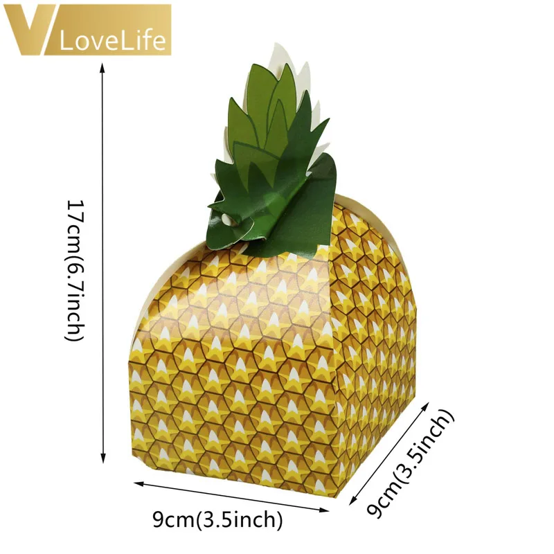 6 шт. бумажные коробки с ананасами для конфет | Дом и сад