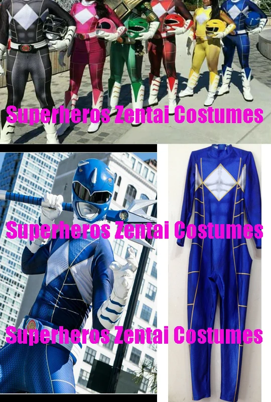 Kyoryu Sentai Zyuranger mighty morphin Rangers косплей костюм 3d принт красный/синий/зеленый биты рейнджер на заказ зентай, только боди