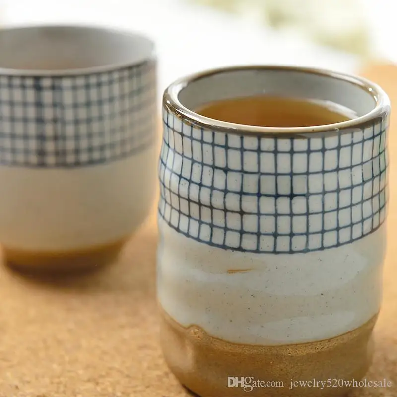 Грубая керамическая кружка в стиле ретро японская суповая чашка ручной росписи с