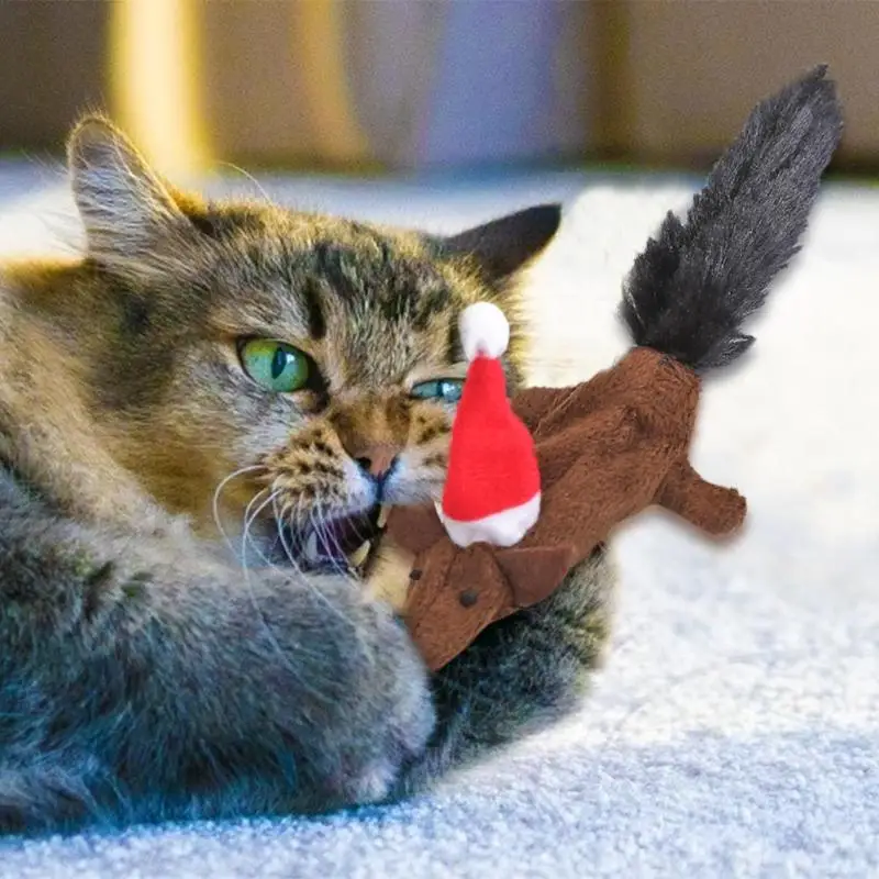 Собака Кошка плюшевая игрушка износостойкая имитация на Рождество мышь грызет