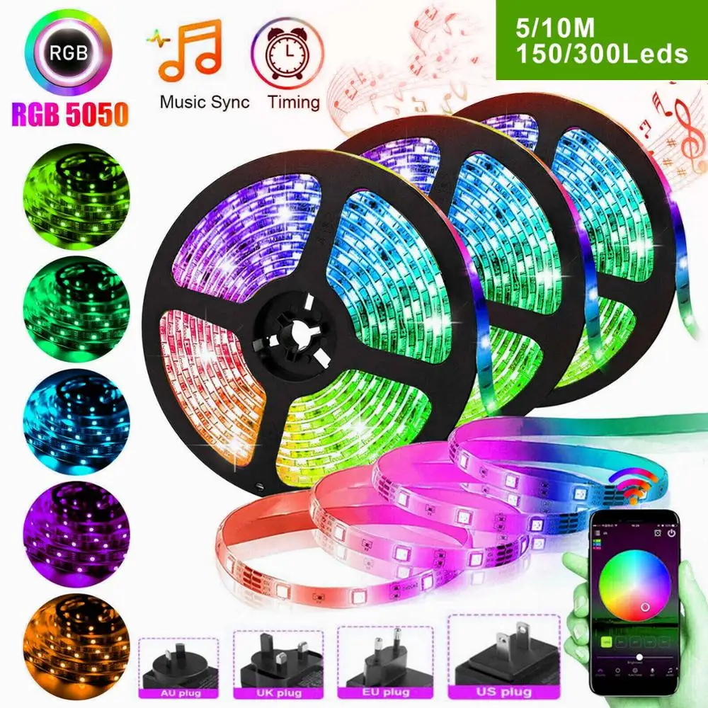 Riri won RGB светодиодный светильник водонепроницаемый SMD5050 2835 5 м 10 регулятор диодов DC