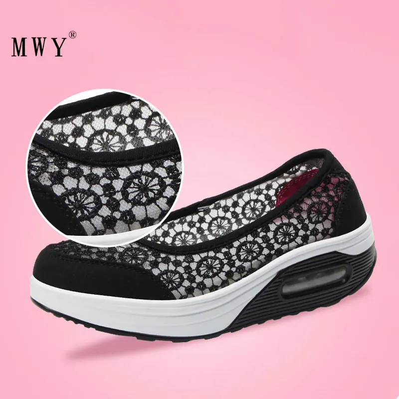 

MWY Fashion Women Walking Shoes Breathable Lace Platform Sneakers Sports Jogging Shoes Zapatillas De Deporte Trainers Women