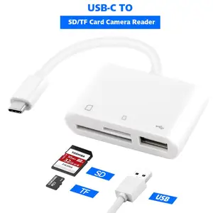 Адаптер для чтения карт памяти 3 в 1, USB C, SDTF, для iPad Pro, Samsung Galaxy S9S8, Huawei P20Pro и т. Д.