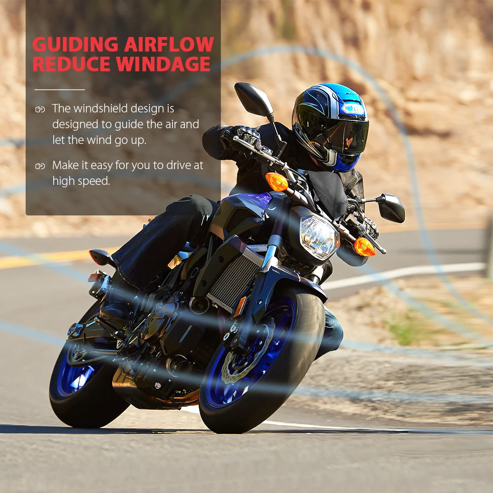 KEMiMOTO лобовое стекло для YAMAHA MT 07 MT07 FZ FZ07 2014 2015 2016 2017 Аксессуары мотоциклов