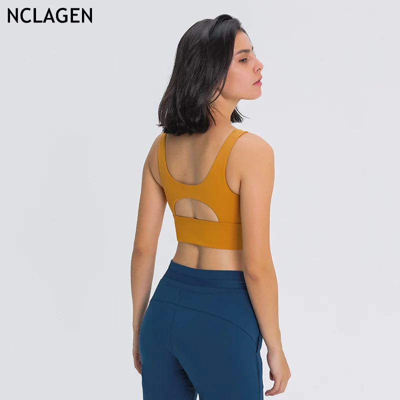 Спортивный бюстгальтер NCLAGEN с вырезами на спине спортивное сексуальное нижнее