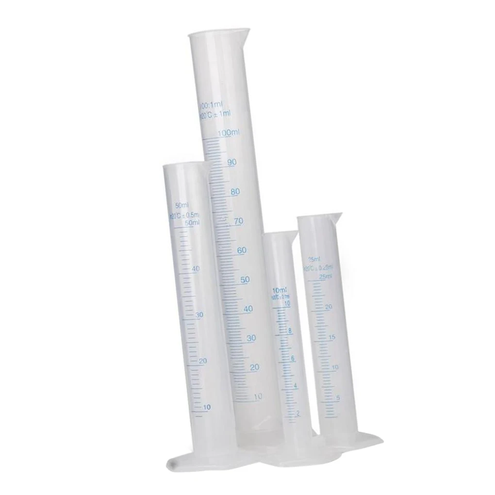 4pcs Plastic Graduated Cylinder Kitchen Laboratory Experiment Test Water Measurement Measuring Tube | Дом и сад