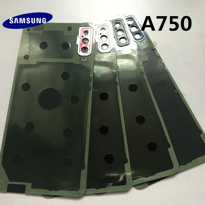 Samsung Galaxy A7 A750 A750F A750FD задняя крышка батарейного отсека задняя крышка Корпус Запасные части+ Ушная камера стеклянная рамка объектива
