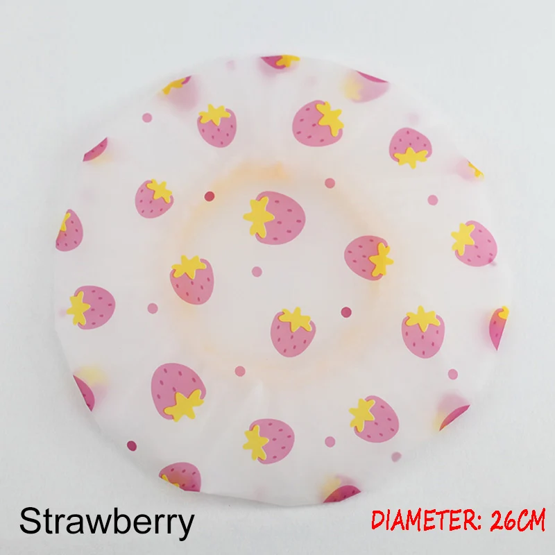 strawberry Душ Кепки уплотненные теплые леггинсы с эластичной резинкой; ванна шляпа, шапочка для купания для Для женщин парикмахерский салон в горошек водонепроницаемые изделия для ванной комнаты Аксессуары для ванной комнаты - Цвет: strawberry
