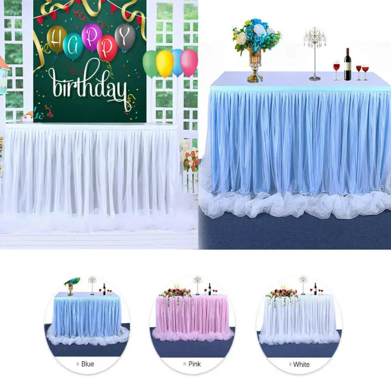 Фатиновая юбка пачка для стола на свадьбу большой размер 6 футов - Цена: 628,56 руб.