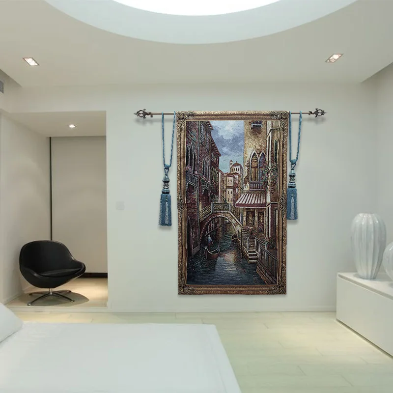 Жаккардовый гобелен для гостиной в средиземноморском стиле с изображением